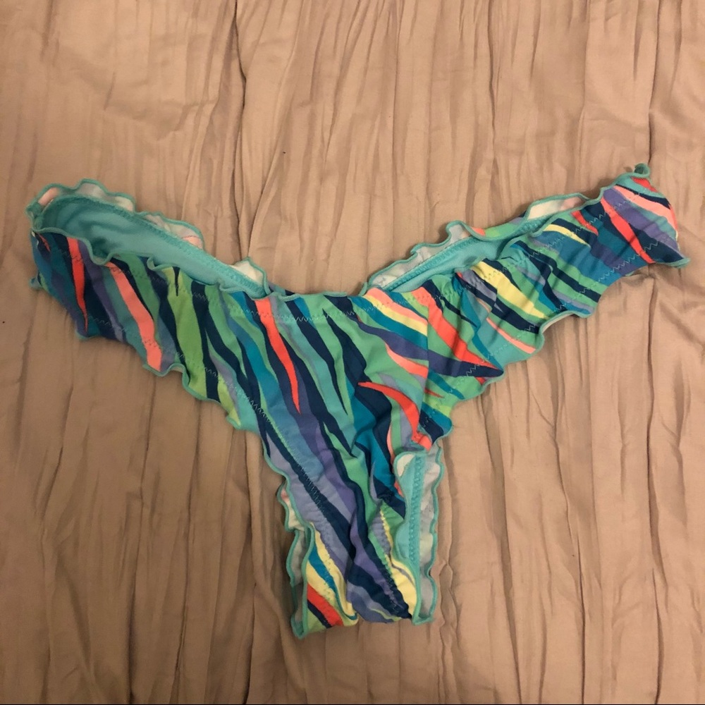 Blue Patterned Bikini Bottoms